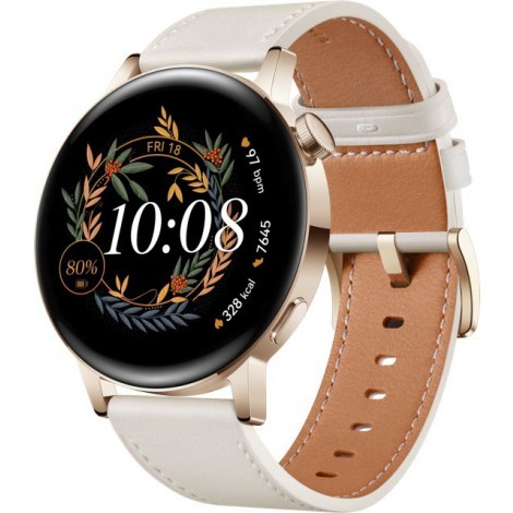 Huawei Watch GT | 3 | Smart watch | Stainless steel | 42 mm | Gold | White | Dustproof | Waterproof - 4